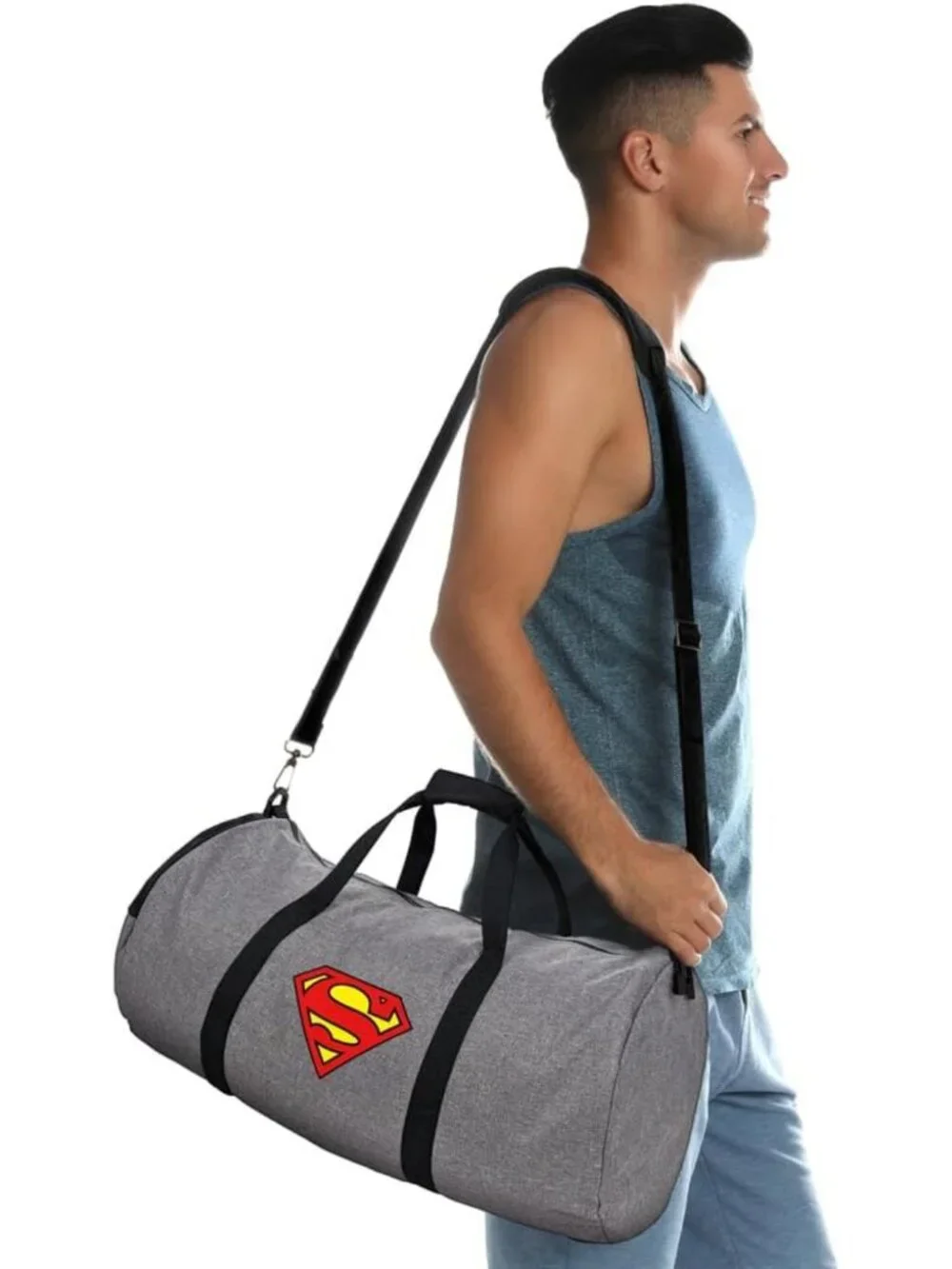 Lightweight Packable Duffel Bag with Superman S-Shield Logo for Gym & Sports